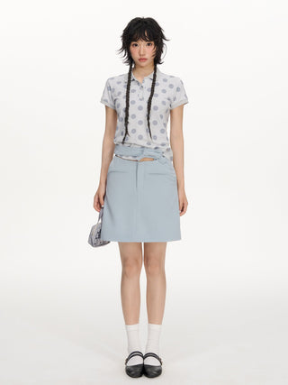 [NECY] blue bow skirt