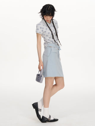 [NECY] blue bow skirt