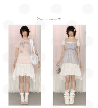 [NECY] lace-up puffy skirt