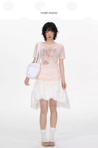 [NECY] lace-up puffy skirt