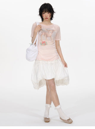 [NECY] lace-up puffy skirt