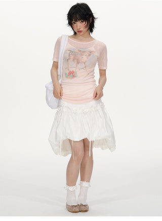 [NECY] lace-up puffy skirt