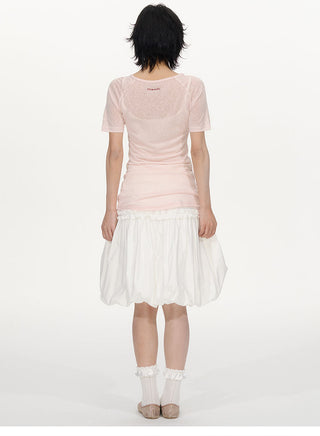 [NECY] lace-up puffy skirt