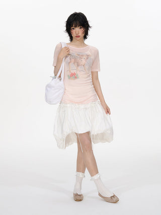 [NECY] lace-up puffy skirt