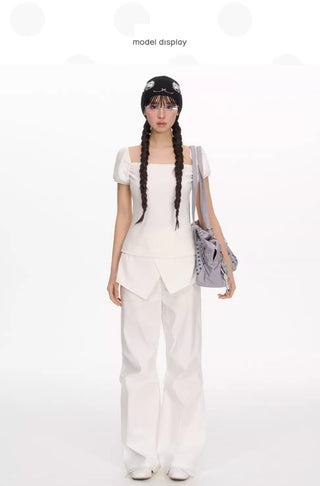 [NECY] rhinestone square shirt