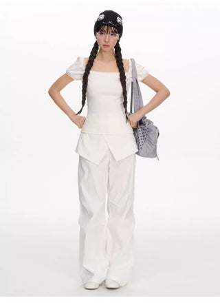 [NECY] rhinestone square shirt