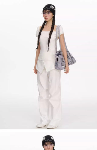 [NECY] rhinestone square shirt