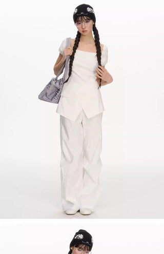 [NECY] rhinestone square shirt