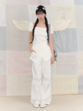 [NECY] rhinestone square shirt