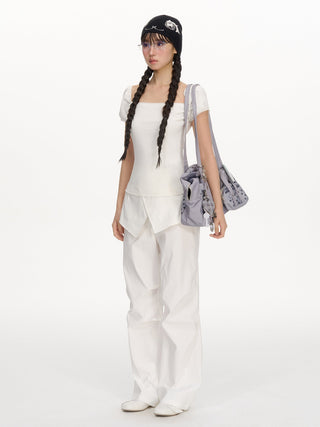 [NECY] rhinestone square shirt