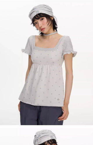 [NECY] striped polka tee