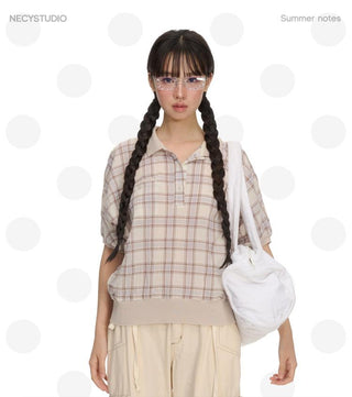 [NECY] plaid polo shirt