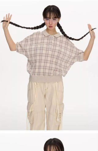 [NECY] plaid polo shirt