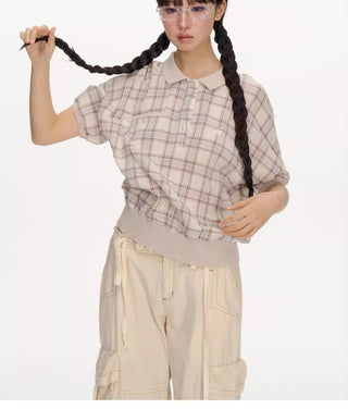 [NECY] plaid polo shirt