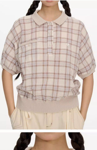 [NECY] plaid polo shirt