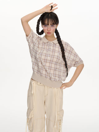[NECY] plaid polo shirt