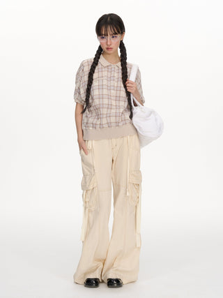 [NECY] plaid polo shirt