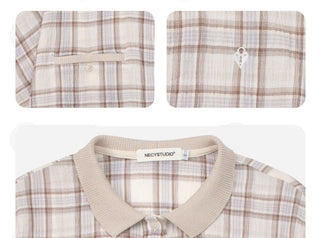 [NECY] plaid polo shirt