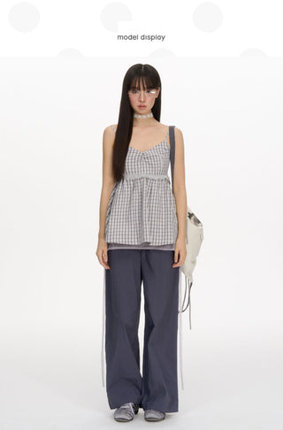 [NECY] lace-up overall pants