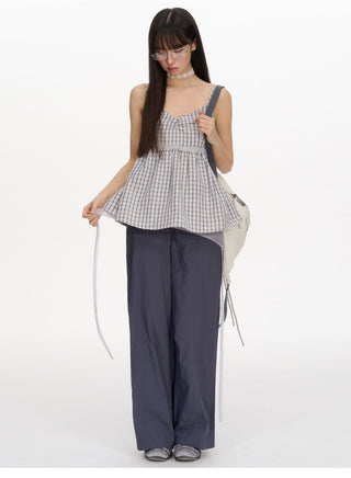 [NECY] lace-up overall pants