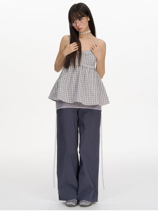 [NECY] lace-up overall pants