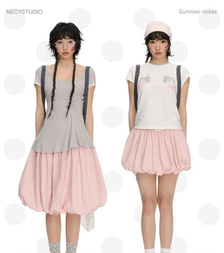 [NECY] pink bud skirt