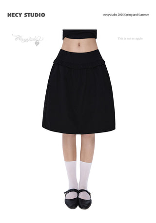 [NECY] black bubble skirt