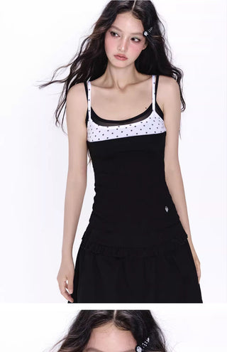 [NECY] polka dot mesh top