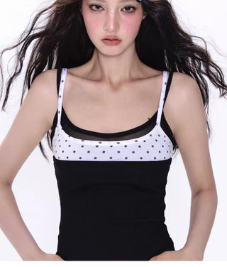 [NECY] polka dot mesh top