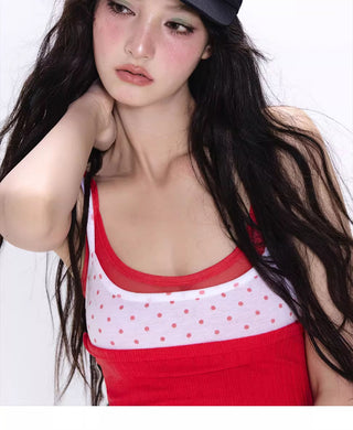 [NECY] polka dot mesh top