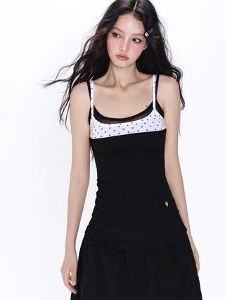 [NECY] polka dot mesh top