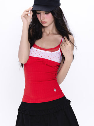 [NECY] polka dot mesh top