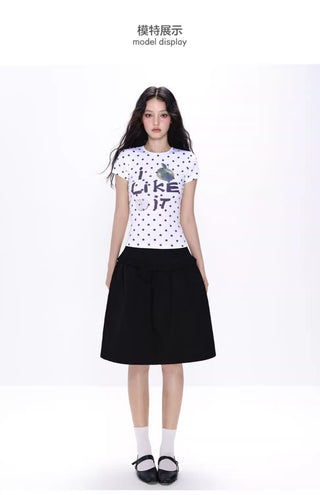 [NECY] apple rhinestone tee