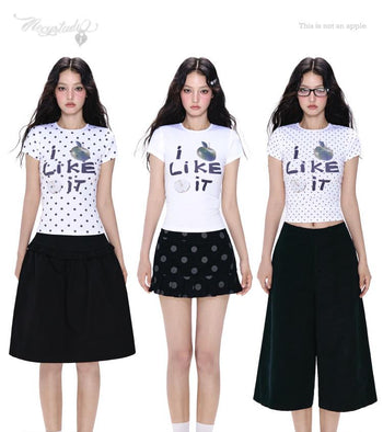 [NECY] apple rhinestone tee