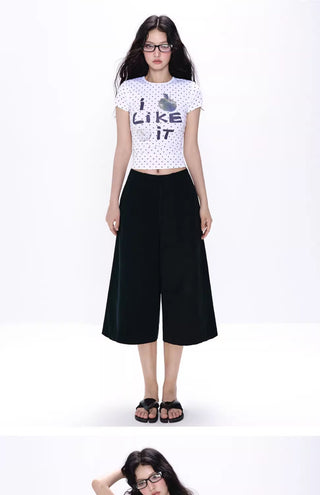 [NECY] apple rhinestone tee