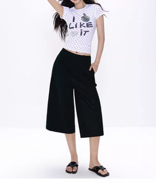 [NECY] apple rhinestone tee