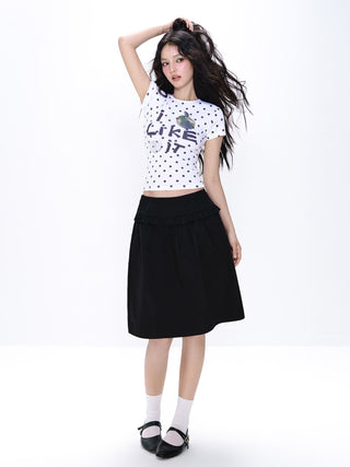 [NECY] apple rhinestone tee