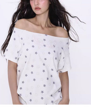 [NECY] wing off-shoulder tee