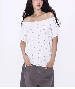 [NECY] wing off-shoulder tee