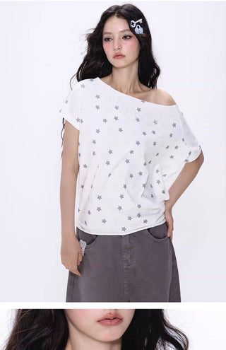 [NECY] wing off-shoulder tee