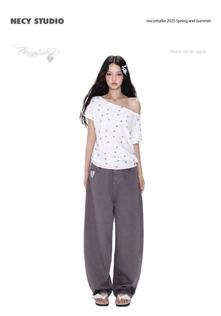 [NECY] wing off-shoulder tee