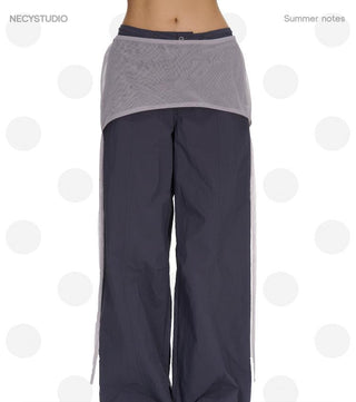 [NECY] lace-up overall pants