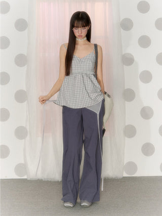 [NECY] lace-up overall pants