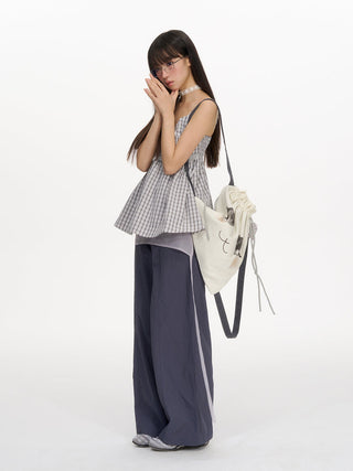 [NECY] lace-up overall pants