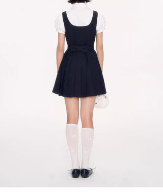 [NECY] pleated suspender skirt