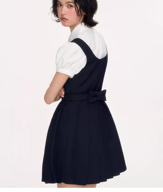 [NECY] pleated suspender skirt