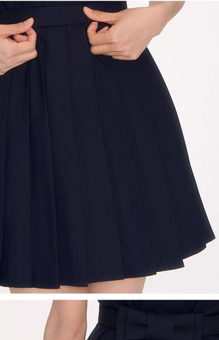 [NECY] pleated suspender skirt