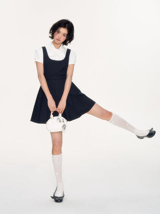 [NECY] pleated suspender skirt