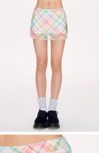 [NECY] apple plaid skirt