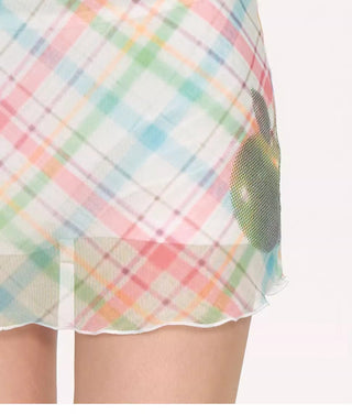 [NECY] apple plaid skirt